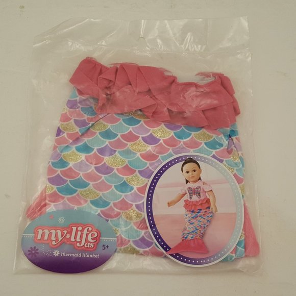My Life As Mermaid Blanket for 18" Dolls | 1 Piece Set | 19395 | NEW - Picture 1 of 3